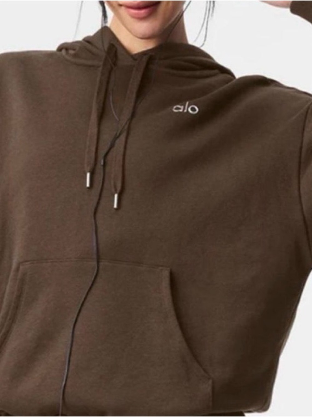ALO Yoga females espresso Crewneck Hoodie
